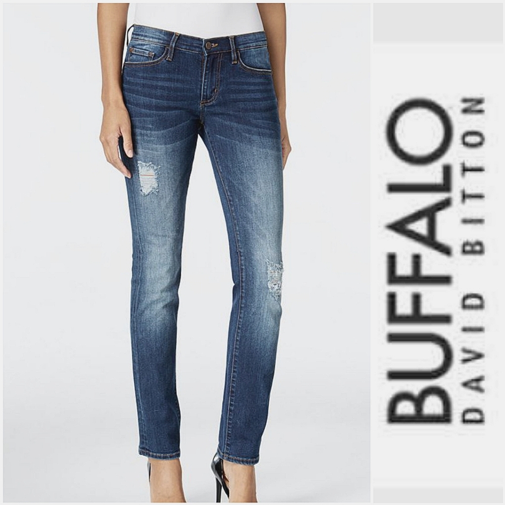 Buffalo David Bitton Faith Straight Stretch Midrise Jean